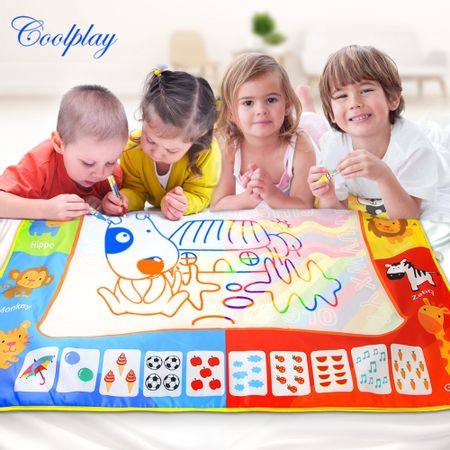 120*90cm Big Size Kids Magic Water Drawing Book Environmental Water Painting Book Doodle Drawing Mat  Board with Play Pen toys