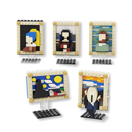 Pixel Bricks Mini Building Blocks Creative World Famous Paintings-Mona Lisa-Starry Sky-Portraits DIY Compatible With lepingg