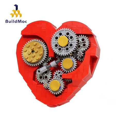 BuildMOC Clockwork Heart Diecast Model Kid Children Educational Toys MOC- 4453 Christmas Birthday Gift