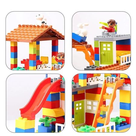 Plate Track Bricks Compatible Big Size Slide Building Blocks Castle Brick Toys For Children legoINGlys Duplos Blocks Set TOY