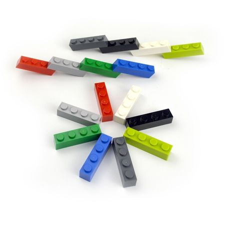 80pcs 1*4 Dot Thick bricks multiple color Educational Creative DIY Bulk Set Building Blocks Compatible All Brands parts