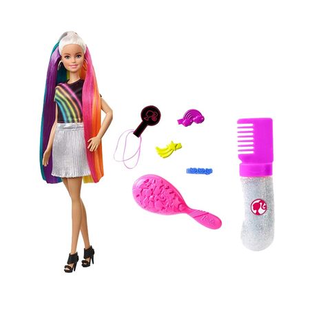 Original Barbie Rainbow Sparkle Long Hair Princess Doll Children Girls Dressup Grooming Toys Birthday Present FXN96