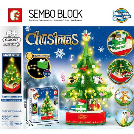 New Train toy Village City Train Tree Lights Building Blocks Bricks Sets legoINGlys Decoration Christmas Toys For Boys