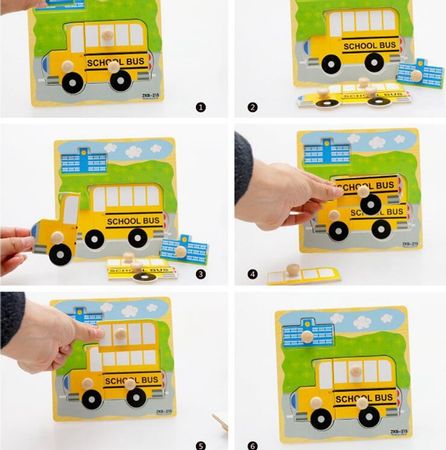 Hand Grab Board 3D Puzzle Wooden Toys For Kids Cartoon Animal Wood Jigsaw Toddler Baby Early Educational Toy