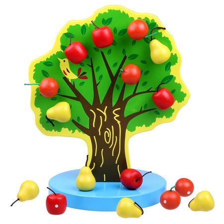 Montessori Wooden Magnetic Apple Tree Math Toy Puzzle Kindergarten Teaching Aids Fruit Pear Educational Mathematics Toys For Kid