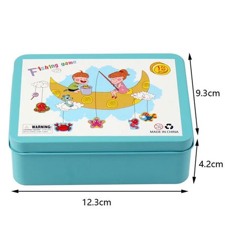 Wooden Magnet Fish Game Building Blocks Toys Magnetic Ocean Fishing Wood Toy For Baby Kid Interactive Birthday Gifts Iron Box