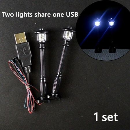 1pcs City Accessory Street light Can Shine LED USB Building Blocks DIY Garden Toy Compatible All Brands
