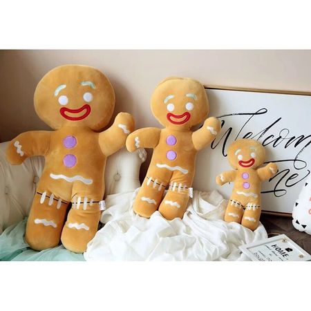 4 Sizes Cartoon Cute Gingerbread Man Plush Toys & Pendant Stuffed Baby Appease Doll Biscuits Man Pillow Reindeer for Kids Gift