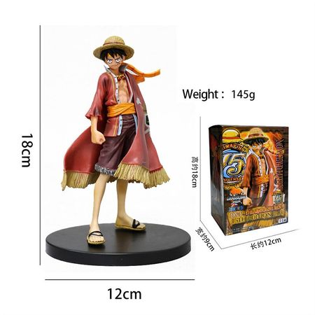 18CM One Piece Red cloak Luffy Action Figures Toys Action Japan Anime Collectible Model Decorations Doll Toys For Children
