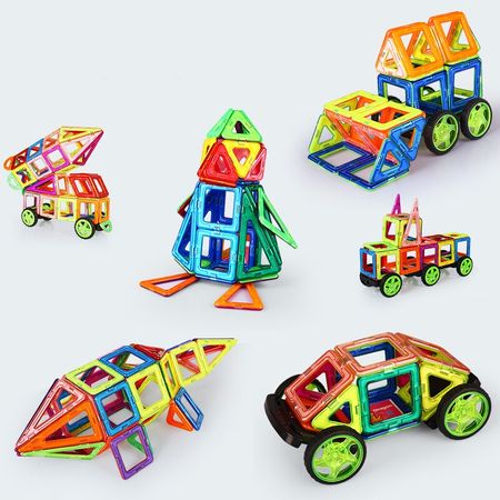 175 pcs DIY Magnetic Building Blocks Educational Toys Construction Magnetic Designer Toys Model Build Kits Gift For Children