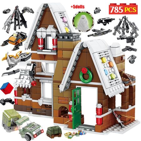785pcs City Winter Village Christmas House Snowman Building Blocks Christmas Santa Claus Figures Bricks Toys For Kids
