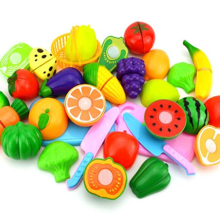 Children Kitchen Pretend Play Toys Cutting Fruit Vegetable Food Miniature Play Do House Education Toy Gift for Girl KidSurwish