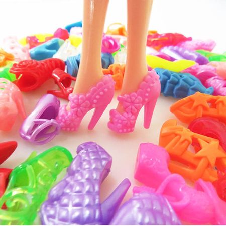 For Original   5PCS  Doll Clothes &10 Pairs of Random Shoes Doll Accessories Fashion Party Princes Dress Girls Gift