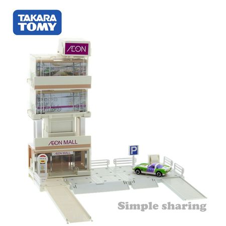 TAKARA Tomy Tomica Town Aeon Mall And Three Dimensional Car Parking Set Diecast Baby Toys Funny Kids Doll