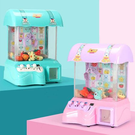 Children's Mini-catch Doll Machine Household Hanging Candy Clip Doll Toys Gashapon Game Coin Operated Game Doll Machine