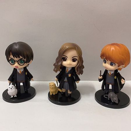 QPosket Harry Ron Weasley Hermione Granger Severus Snape Big Eyes Q Version Malfoy Newt Action Figure Anime Model Toys