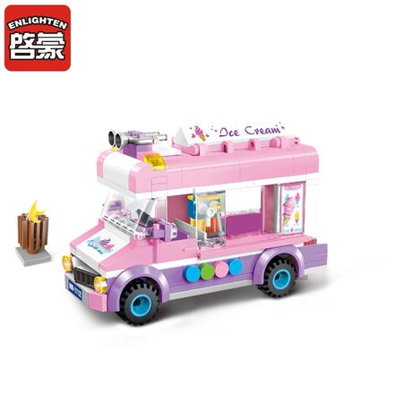 Enlighten 1112 Blocks Mobile Ice Cream Truck Building Blocks 213+PCS DIY Bricks Boys&Girls Toys For Children