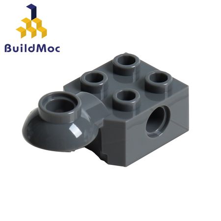 BuildMOC 48170 2 x 2 with Pin Hole Rotation Joint Ball Half  For Building Blocks Parts DIY LOGO Educational Tech Parts Toys