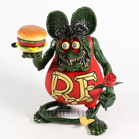 Cartoon Rat Fink Hamburger & Rose PVC Action Figure Model Doll Toys Gift