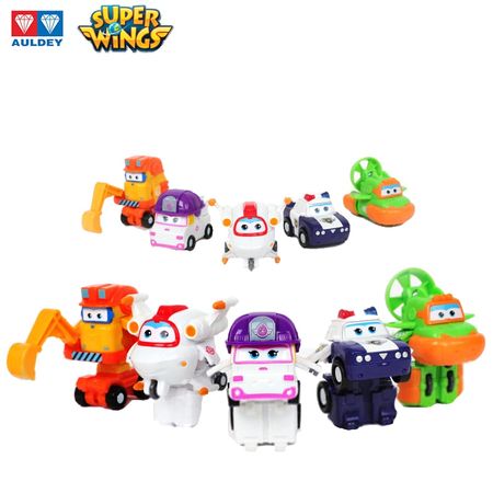 AULDEY Super Wings New Season Mini ZOEY/SWAMPY/ASTRO/SCOOP/KIM Deformation Action Figures Toys Original Jet Toy Gift for Kids