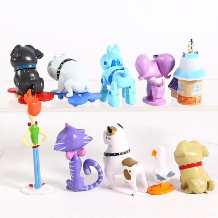 10pcs/set Puppy Dog Pals Bingo Rolly Bob dog and friends pug puppies PVC Figure Collectible Model Toy
