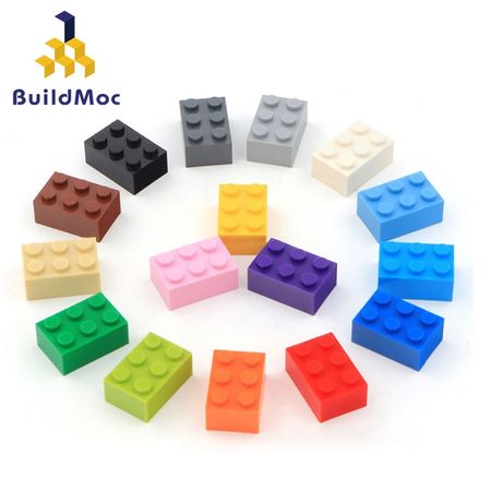 40pcs DIY Building Blocks Figures Thick Bricks 2x3 Dots Educational Creative Size Compatible With lego Plastic Toys for Children