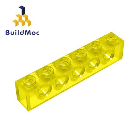 BuildMOC Compatible Assembles Particles 3894 Technic Brick 1 x 6 For Building Blocks Parts DIY LOGO Educational Tech Parts Toys