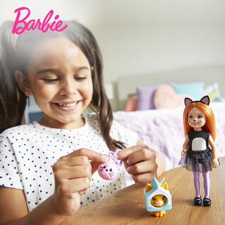Barbie Doll Club Chelsea Little Kelly With Her Pet Friend Change Dress Girl Princess Toy Children's Day Birthday Gift GHV69