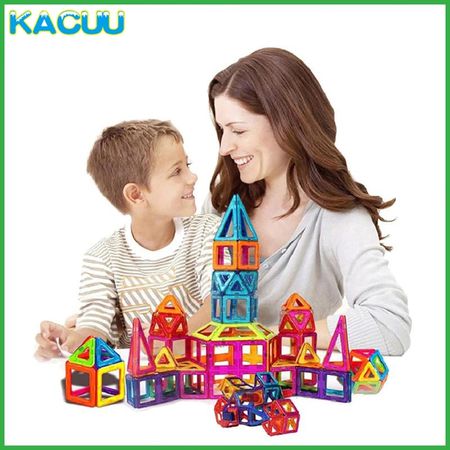 KACUU 61-135PCS Big Size Designer Magnetic Blocks Set Building Magnets Toy Magnetic Constructor Blocks Toys For Children