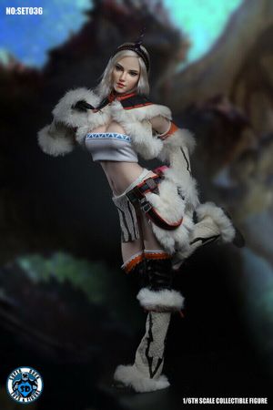 1/6 scale  SUPER DUCK Cosplay Sexy Women Huntress Clothes Outfit SET036 With Carved Head
