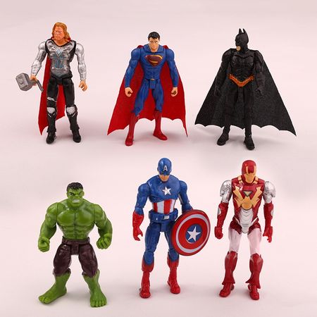 Boy Toys 6pcs/Bag Marvel Avengers Infinity War Iron Man Superhero American Captain Thor Action Figure Dolls Kid Gift