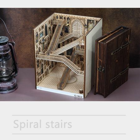 Wooden Book Nook Inserts Art Bookends DIY Bookshelf Decor Stand Decoration Fairy Garden Miniatures Home Decoration Accessories