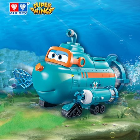 AULDEY Super Wings New Season Willy's Submarine Undersea Boat with Sound Music Light Set Toy Deformation Action Figure Toys