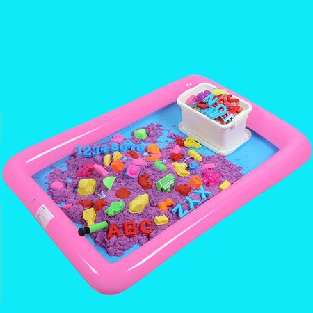 Plastic Inflatable Sand Tray Mobile Table For Children Kids Indoor Playing Sand Clay Color Mud Toys Accessories