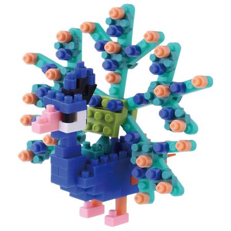 New Nanoblock Peacock Mini Bricks Puzzle 120 Pieces Diamond Mini Building Creative Toys Great Gift For Children NBC-142