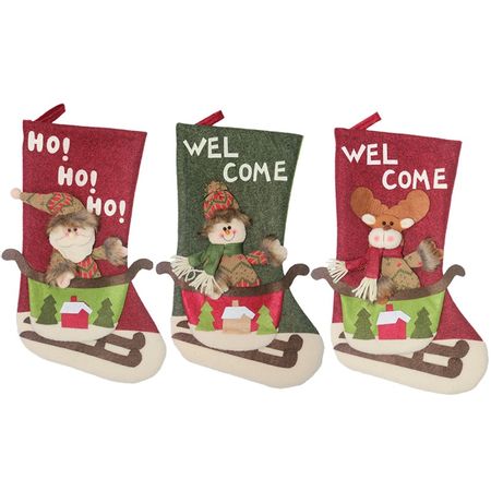 Christmas Xmas present deer Santa Claus Sock Gift Candy Bags Tree Hanging Party Stocking decoration products toys