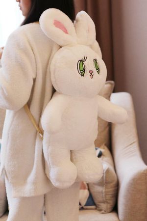 75CM Cute Plush Rabbit Backpack Kawaii Bunny Backpack Stuffed Rabbit Toy Children School Bag Gift Kids Toy for Little Girls Bag