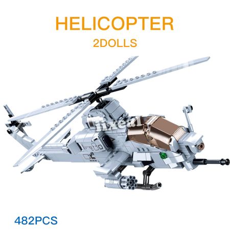 Fit Lego Military Helicopter Super Fighter Building Blocks City Police Swat Motorcycle Soldier Action Figures Bricks Kids Toys