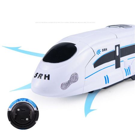 2 in 1 Electric Deformation Train Robot  Musical Light Toy Car Model Universal Transformation Robots Children Boys Learning Toys