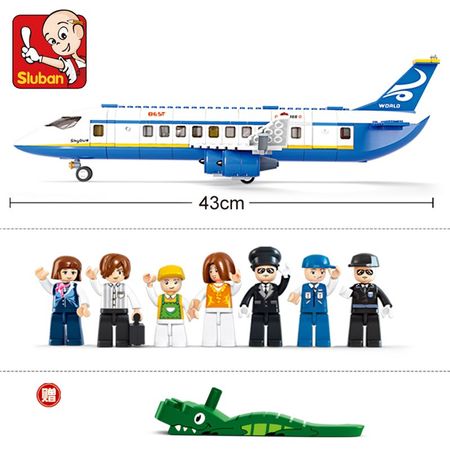 SLUBAN 463pcs Air Plane Passenger Airport City Building Blocks Bricks Boy Toys Chilren Gift For Children  Bricks Compatible With