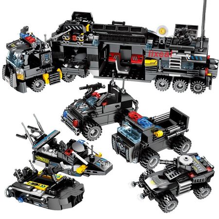 Fit Lego City Police Station Toys Military SWAT Truck Car Helicopter Building Blocks 8in3 Creator Bricks Gift SEMBO Constructor