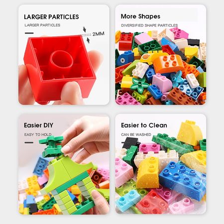 Big Size Building Blocks Duploed Brick Colorful Bulk Large Particles DIY Educational Compatible with Assembles Kids Toys Gifts