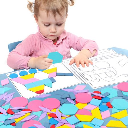 Wooden Jigsaw Puzzle Board Set Colorful Baby Montessori Educational Toys for Children Learning Developing Toy