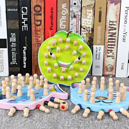 Wooden Toys Memory Chess Color Match Early Education Concrntration Toy Parent-child Interactive Game Kids Party