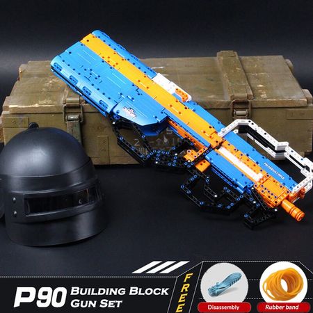 581PCS DIY Building Blocks Gun set Toys P90 Submachine Parent Interactive Playset Kit Compatible all Major Brands Gift for Boy