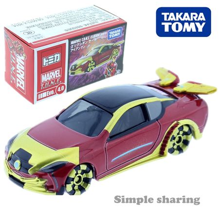 Takara Tomy Tomica Marvel TUNE Evo 4.0 Iron Man Elixion Zeeta Motors Car DieCast Baby Toys Kids Roadster Mould Collectibles