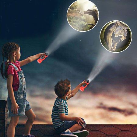 24 Patterns Dinosaur Projector Lamp LED Flashlight Cartoon Toys For Baby Sleep Light 90 Rotary Enlightenment Learning Toy Gifts