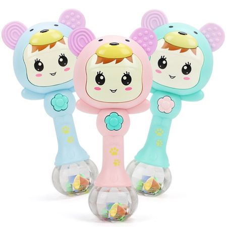 Rattles Toy Teether Toddlers Cute Hand Rattles Ring Bell Baby Toys Music Rabbit Bell 0-12 Months Educational Toys