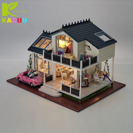 2018 DIY Doll Houses Wooden Casa Unisex Dollhouse De Boneca Dolls Houses Kids Toy Furniture Miniature Crafts Constructor Gifts