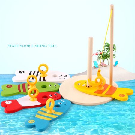 Baby Mini Wooden Digital Fishing Toys Kids Wood Fish Desk Game Childhood Colorful Cartoon Infant Learning Toys Birthday Gifts